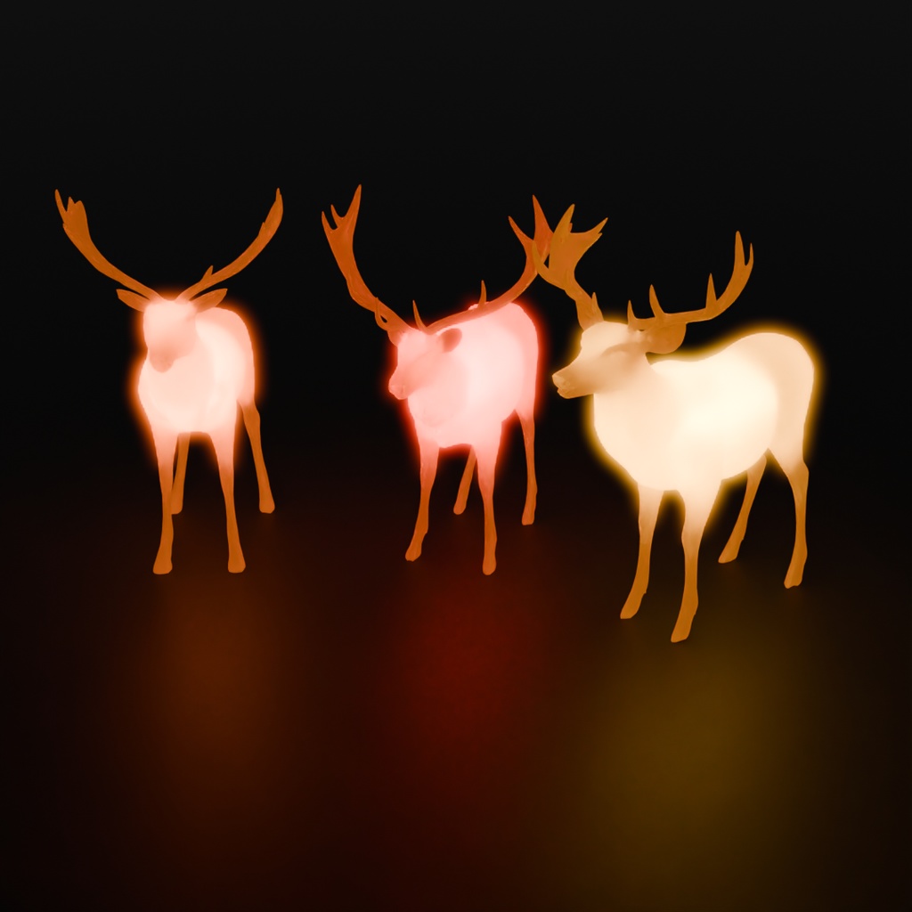 【Blender】 鹿の仲間の間接照明 Indirect lighting for deer friends