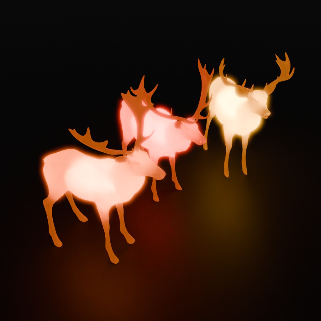 【Blender】 鹿の仲間の間接照明 Indirect lighting for deer friends