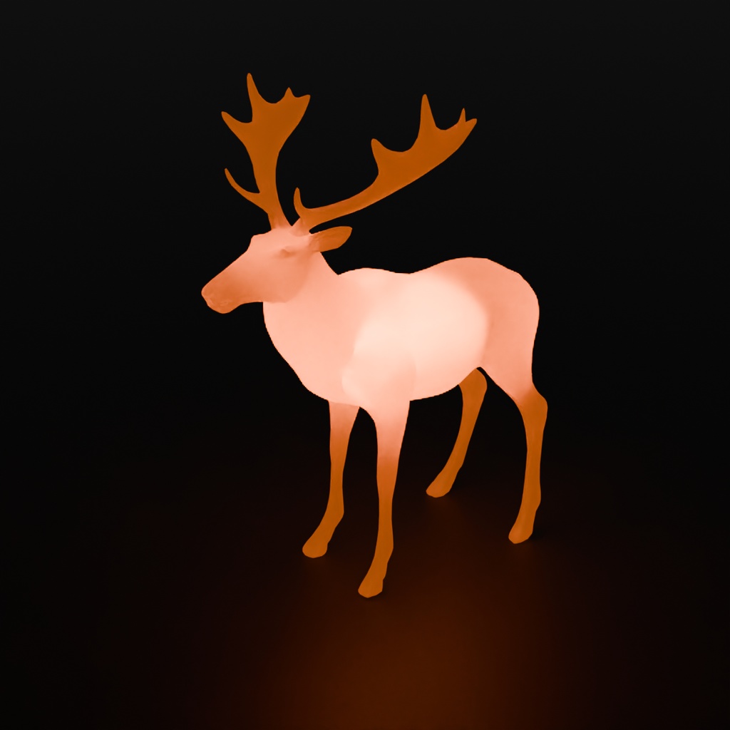 【Blender】 鹿の仲間の間接照明 Indirect lighting for deer friends