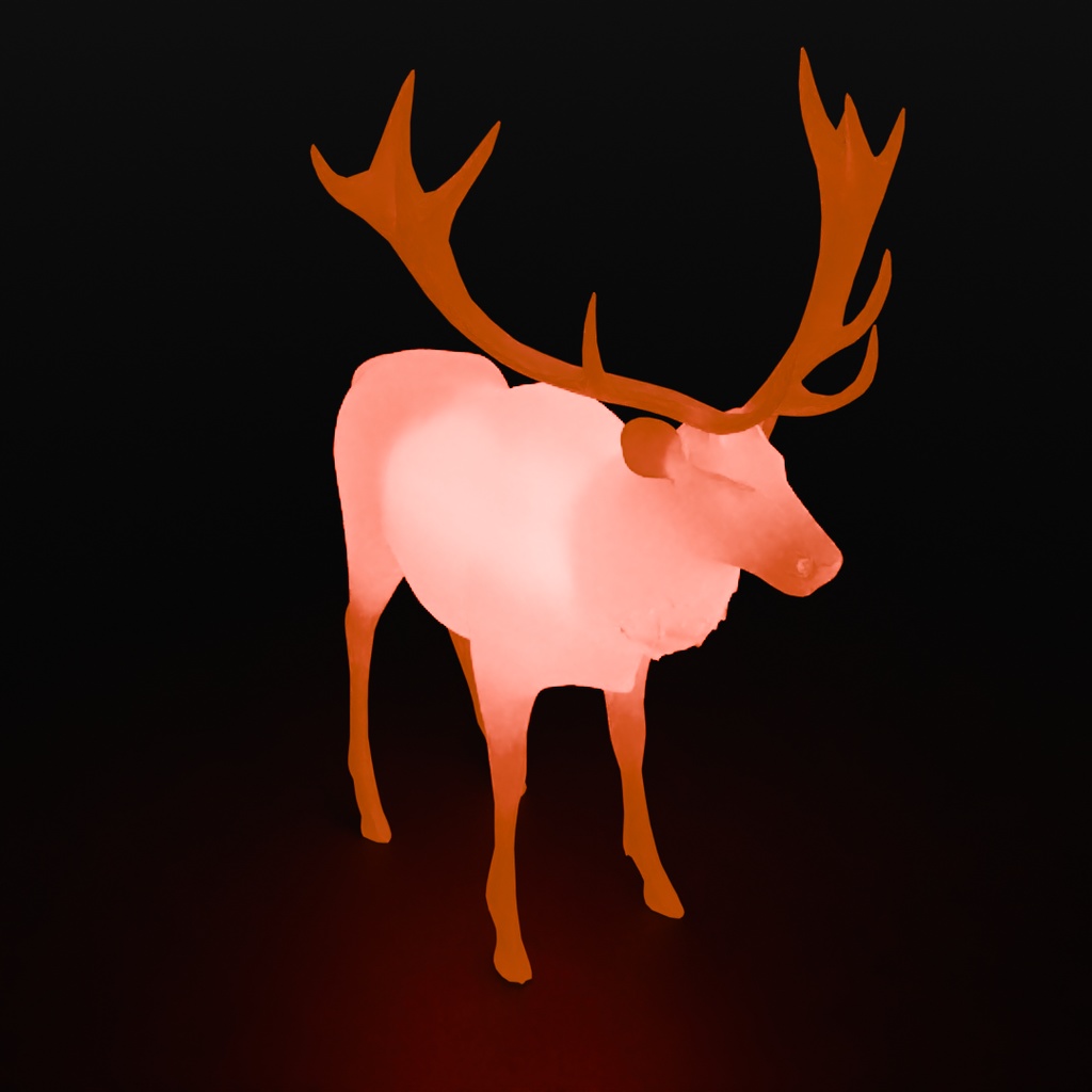 【Blender】 鹿の仲間の間接照明 Indirect lighting for deer friends