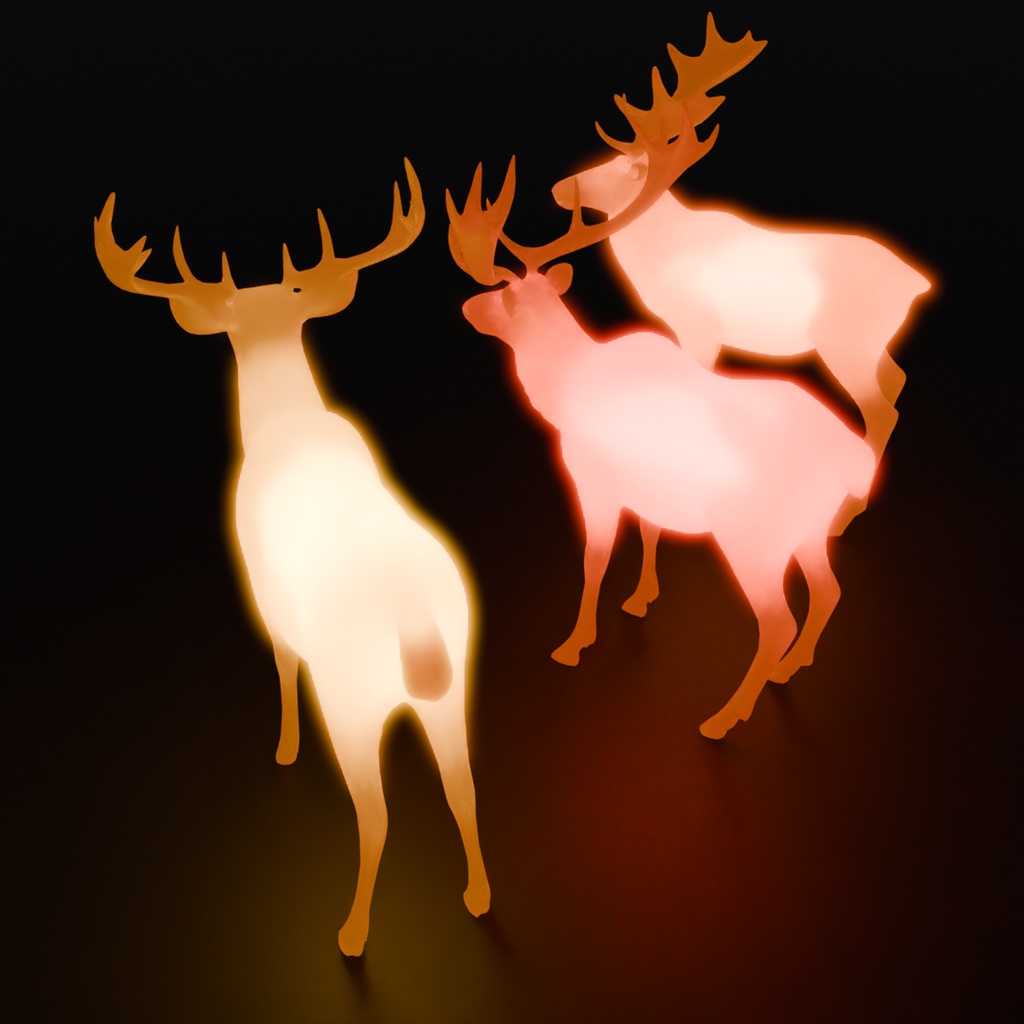 【Blender】 鹿の仲間の間接照明 Indirect lighting for deer friends