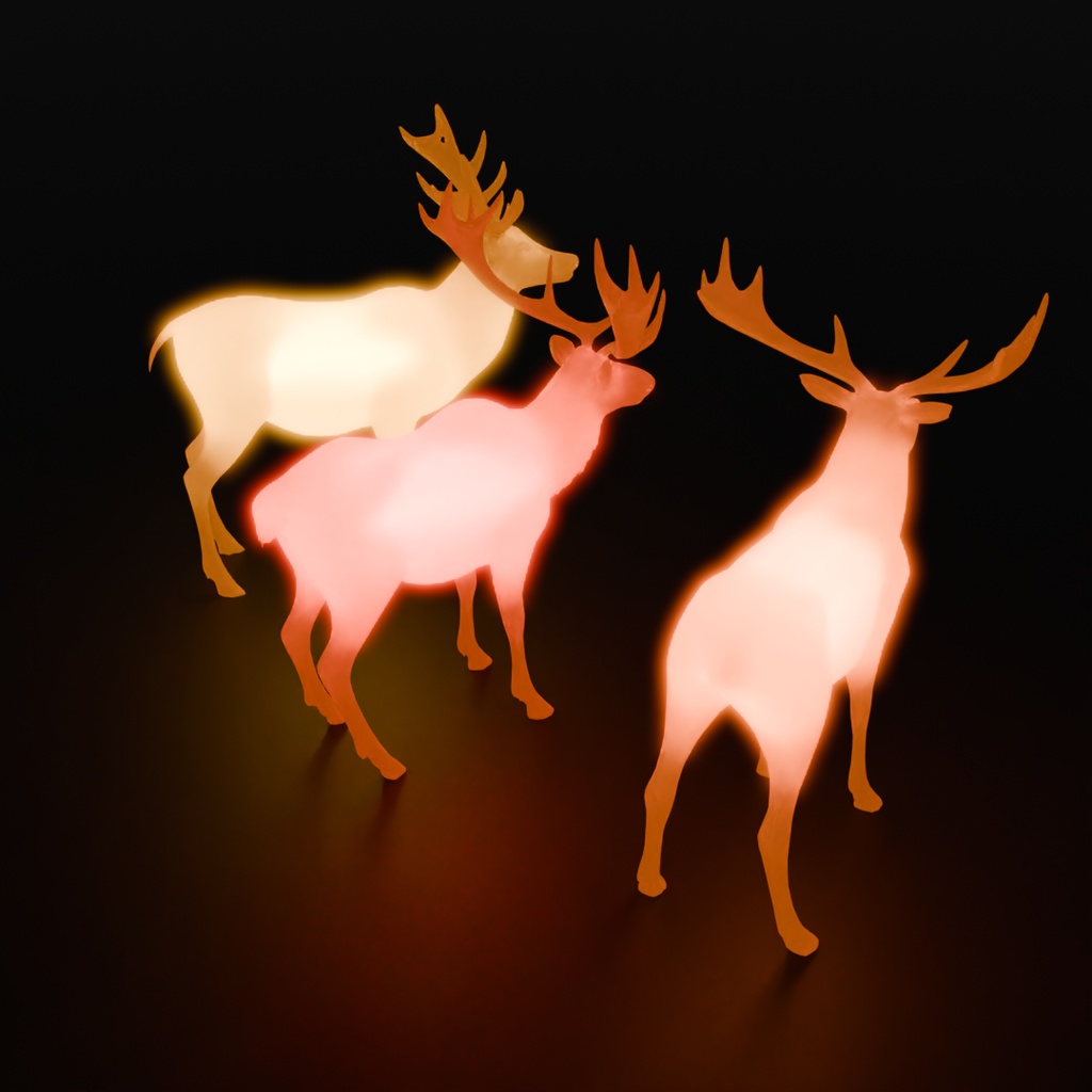 【Blender】 鹿の仲間の間接照明 Indirect lighting for deer friends