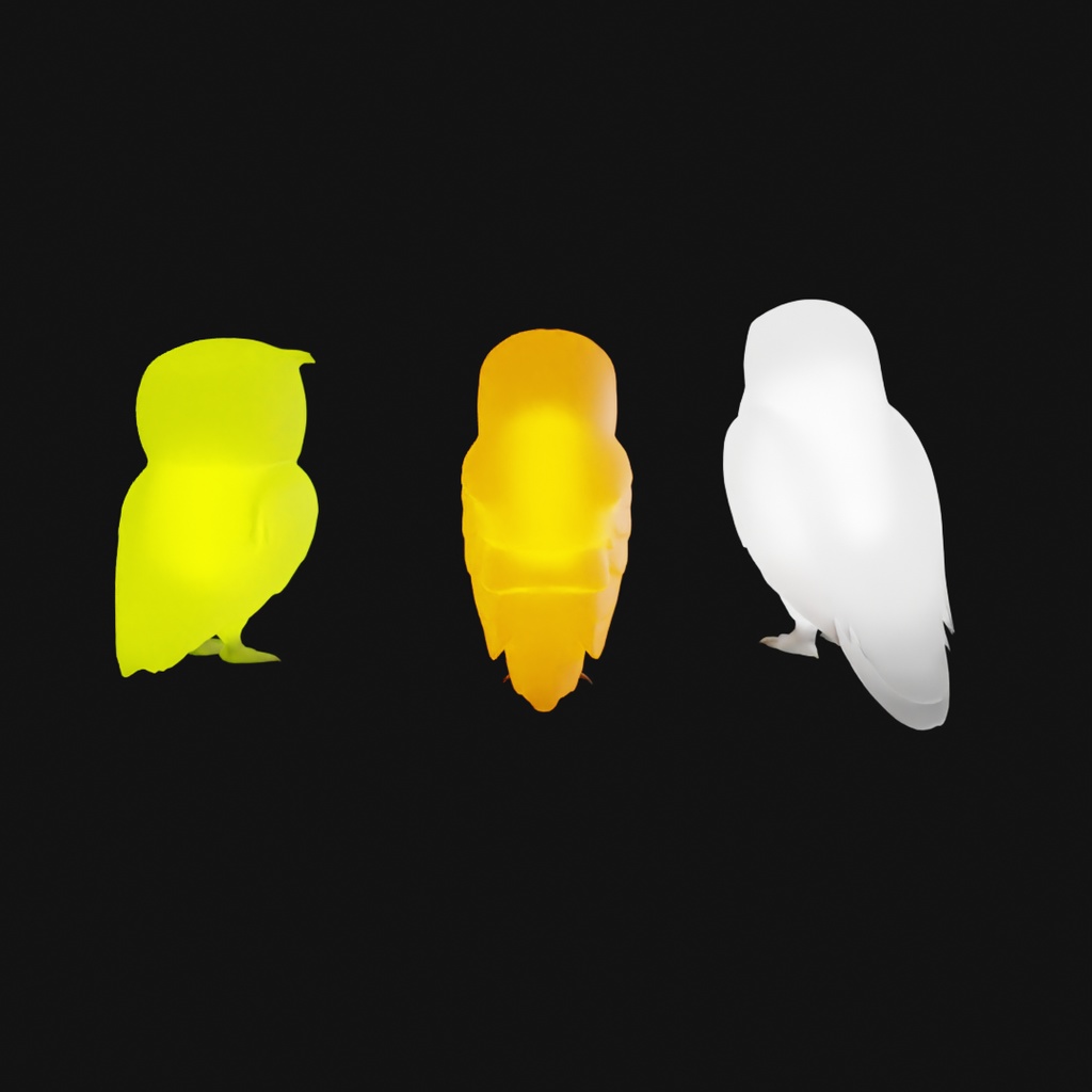 【Blender】 フクロウズの間接照明 Owls Indirect Lighting