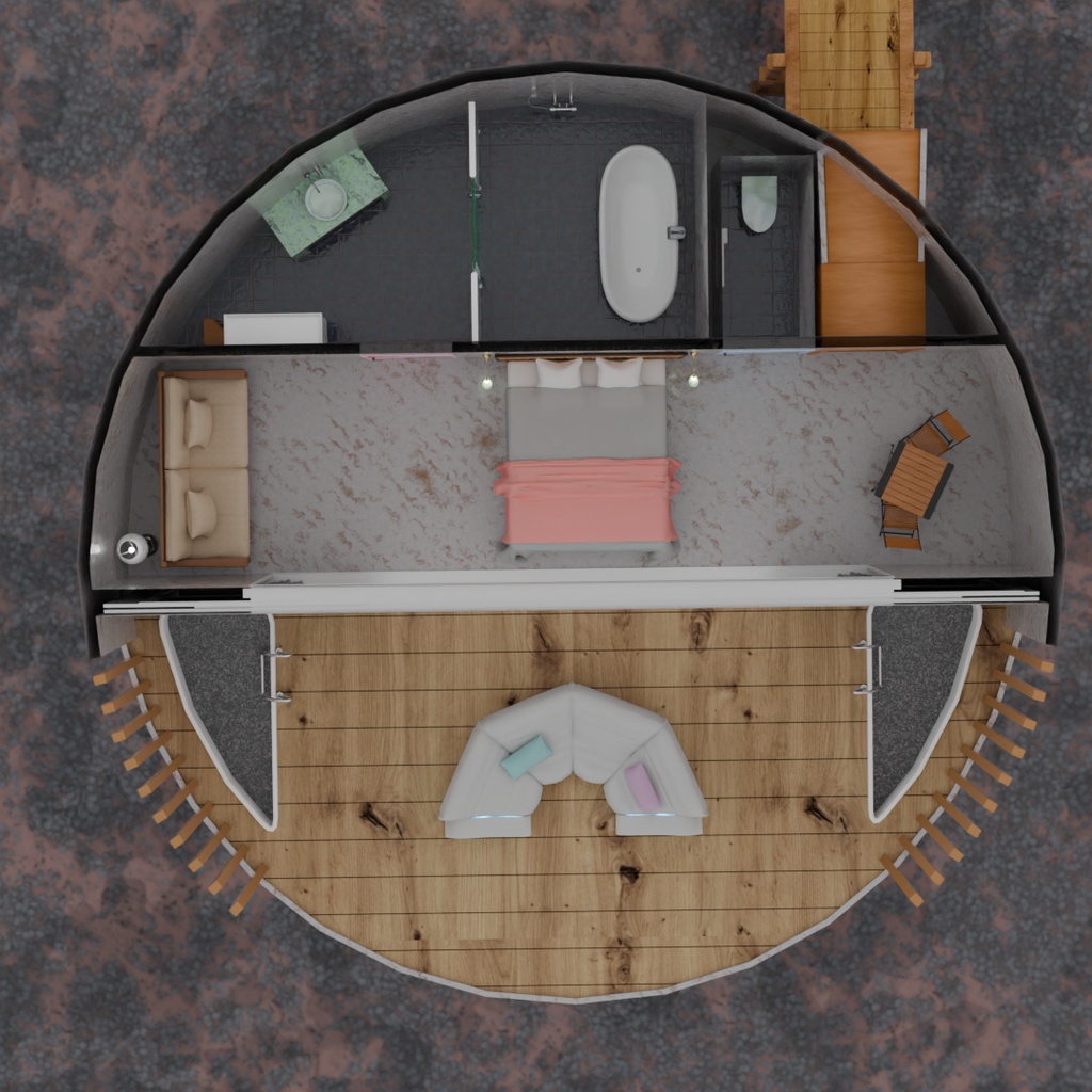 【Blender】 海上リゾートキャビン Marine Resort Cabin