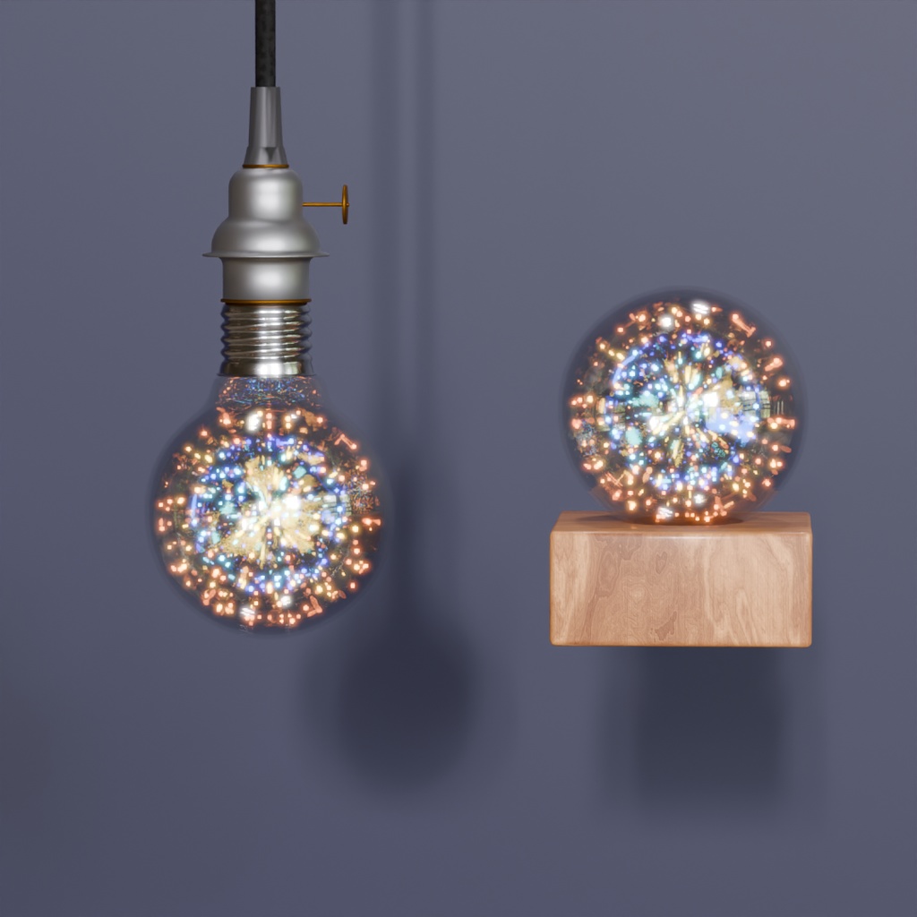 【Blender】 花火のランプ Fireworks lamp