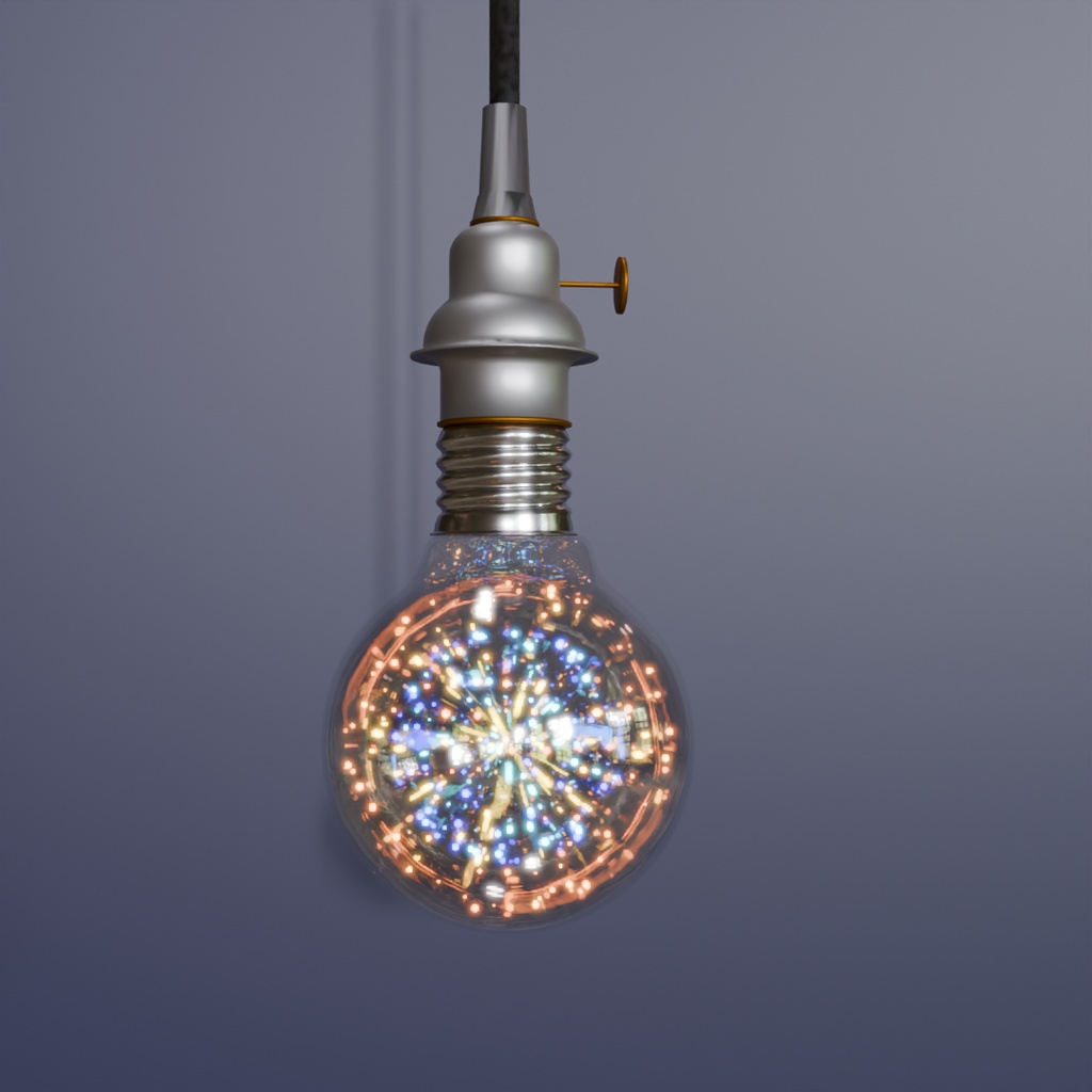 【Blender】 花火のランプ Fireworks lamp