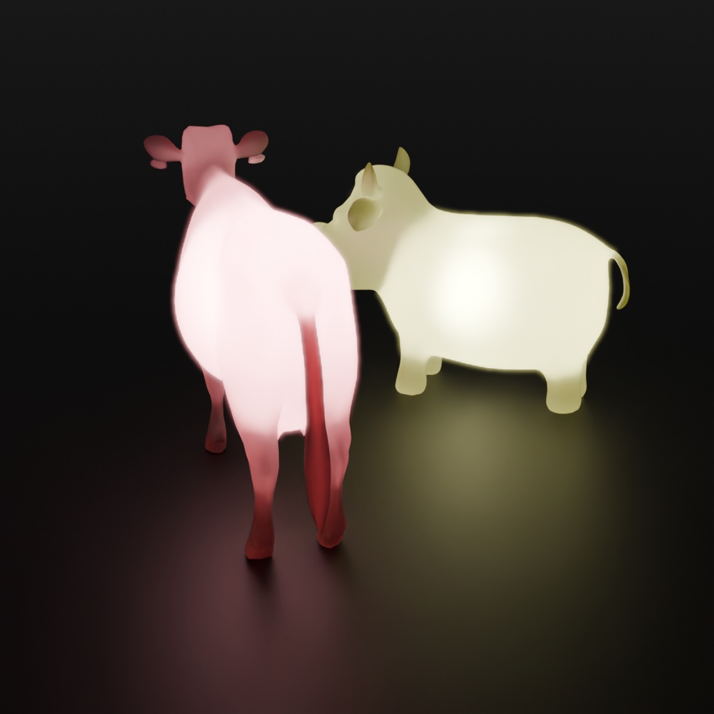 【Blender】 ホルスタインの間接照明 Indirect lighting in Holstein
