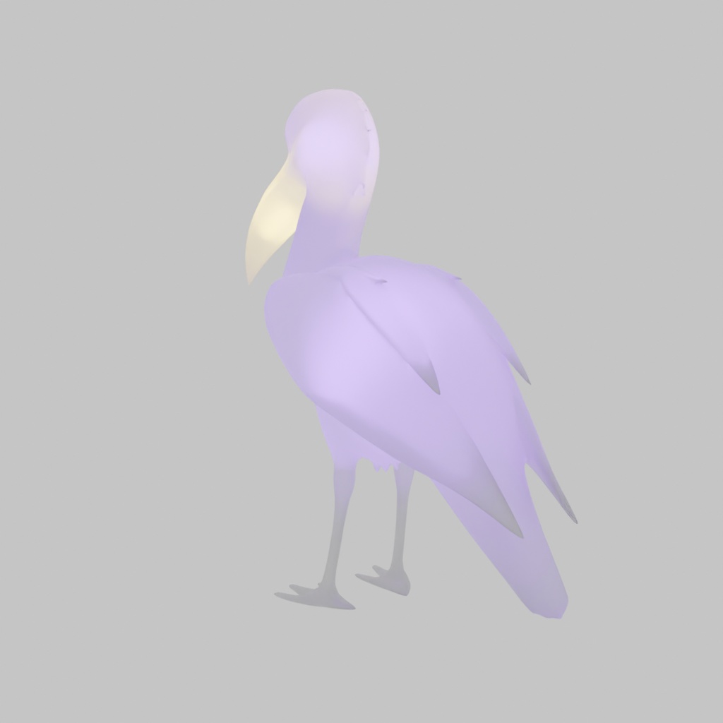 【Blender】 ハシビロコウの間接照明 Indirect lighting for Shoebill