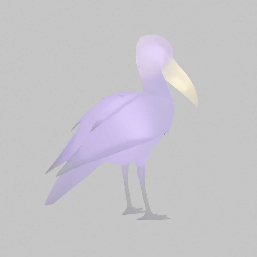 【Blender】 ハシビロコウの間接照明 Indirect lighting for Shoebill
