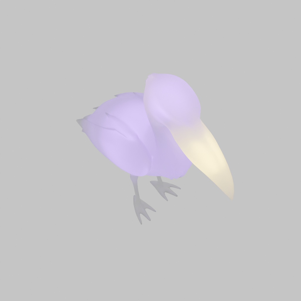 【Blender】 ハシビロコウの間接照明 Indirect lighting for Shoebill