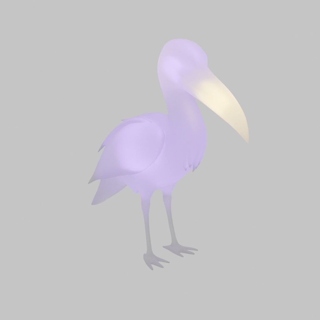 【Blender】 ハシビロコウの間接照明 Indirect lighting for Shoebill