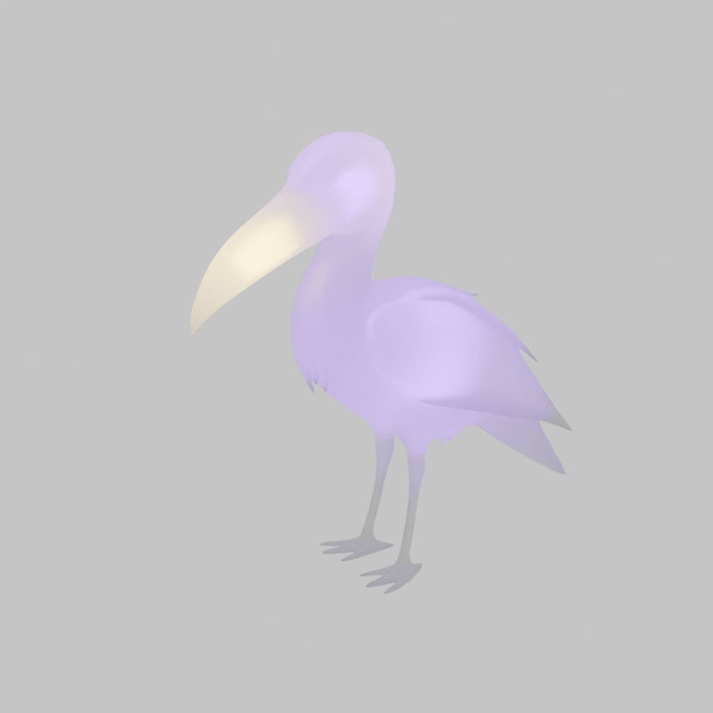 【Blender】 ハシビロコウの間接照明 Indirect lighting for Shoebill
