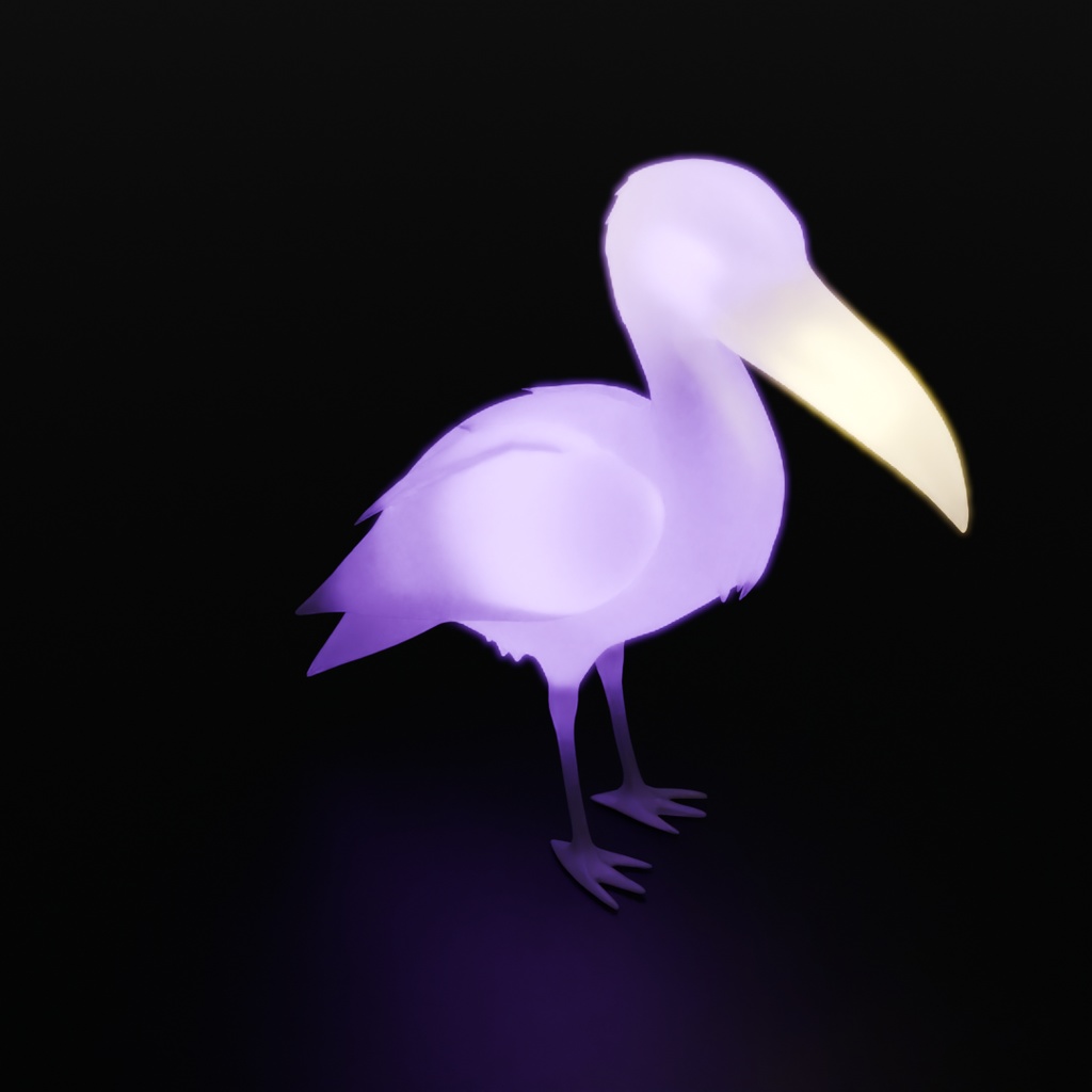 【Blender】 ハシビロコウの間接照明 Indirect lighting for Shoebill