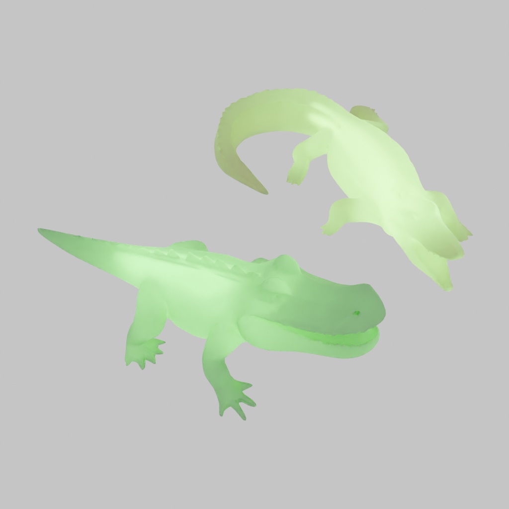 【Blender】 ワニの間接照明 Crocodile indirect lighting