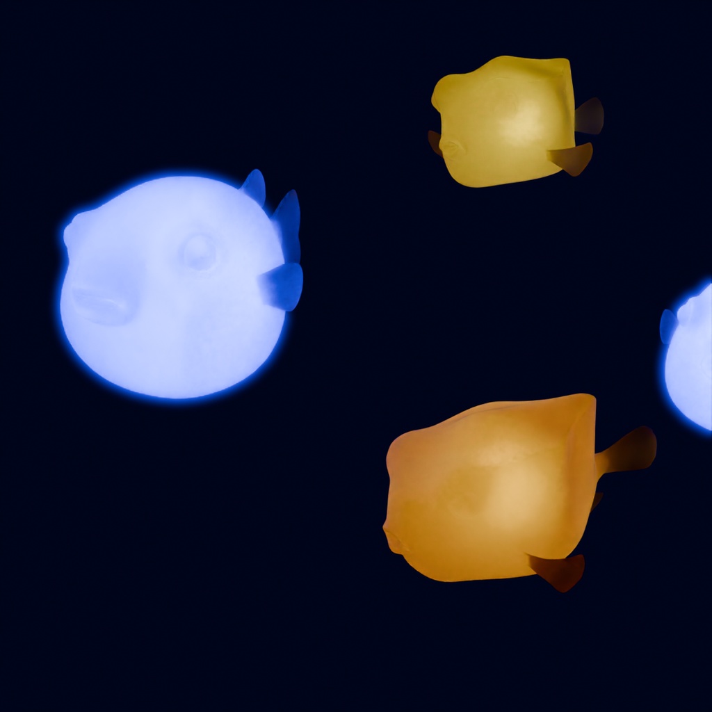 【Blender】 河豚とハコフグの間接照明 Indirect lighting with pufferfish and boxfish
