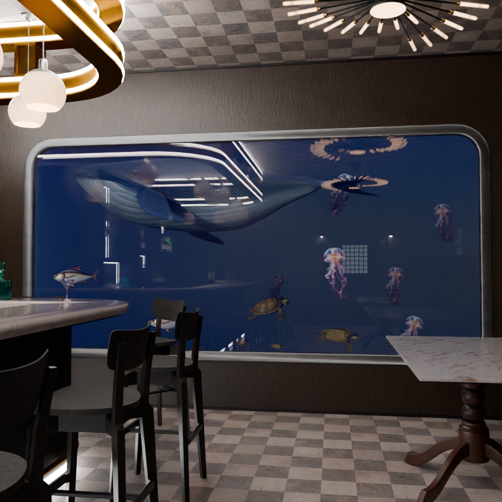 【Blender】 アクアリウムバー aquarium bar