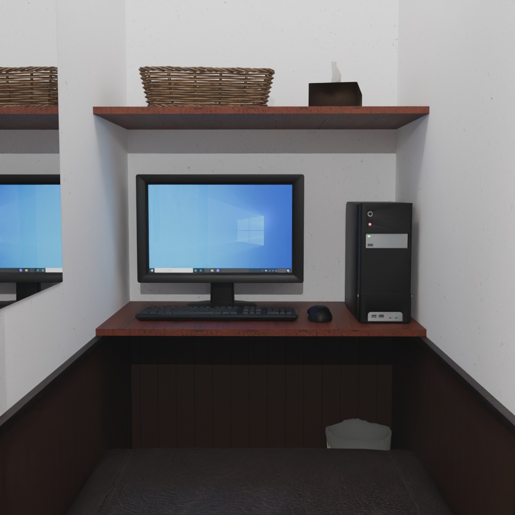 【Blender】 ネットカフェの個室 Internet cafe private room