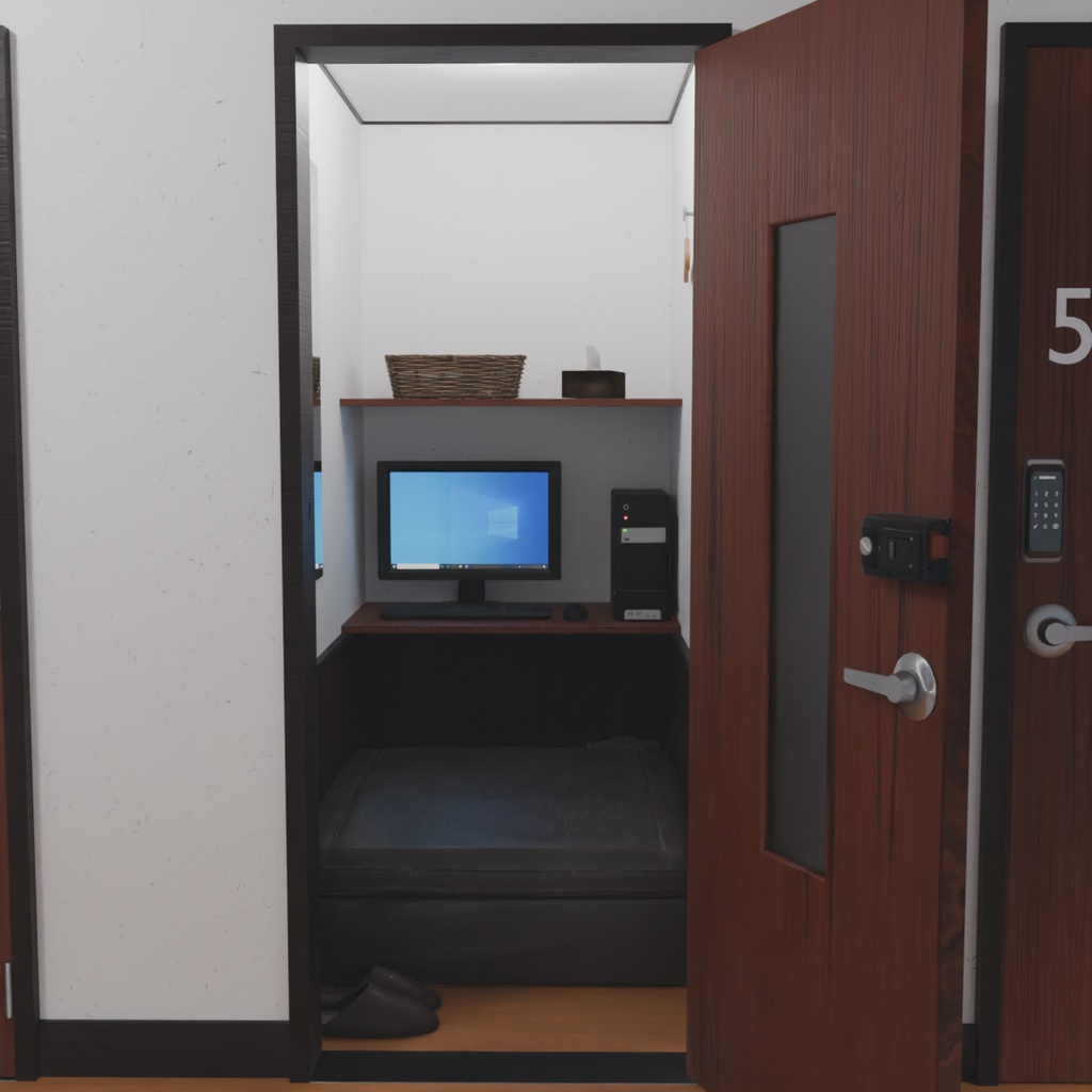 【Blender】 ネットカフェの個室 Internet cafe private room