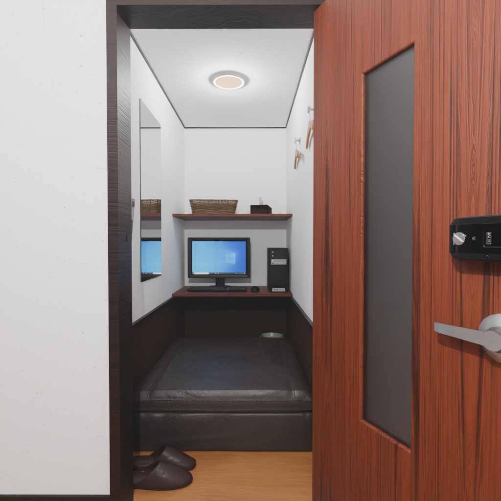 【Blender】 ネットカフェの個室 Internet cafe private room