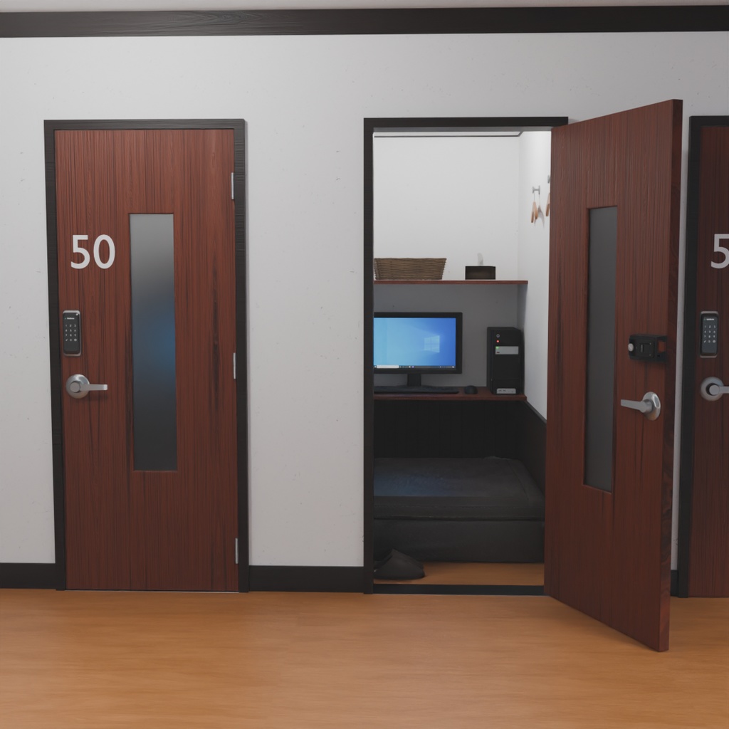 【Blender】 ネットカフェの個室  Internet cafe private room