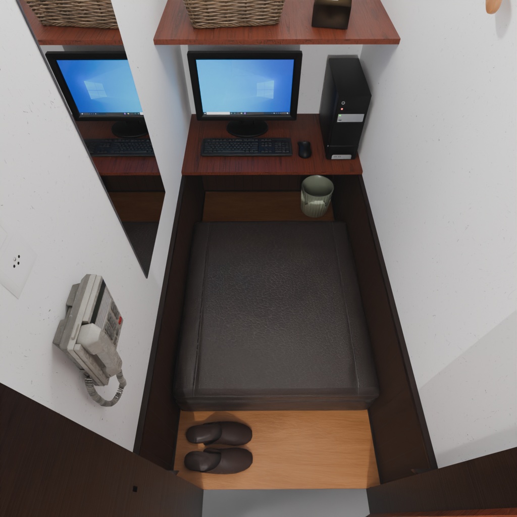 【Blender】 ネットカフェの個室 Internet cafe private room