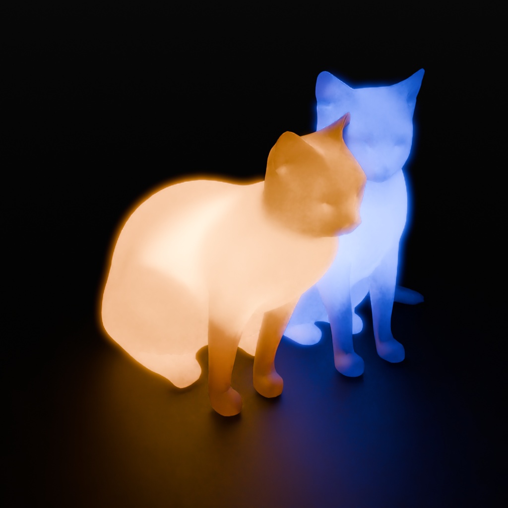 【Blender】 スリスリ猫の間接照明 Indirect lighting for rubbing cats
