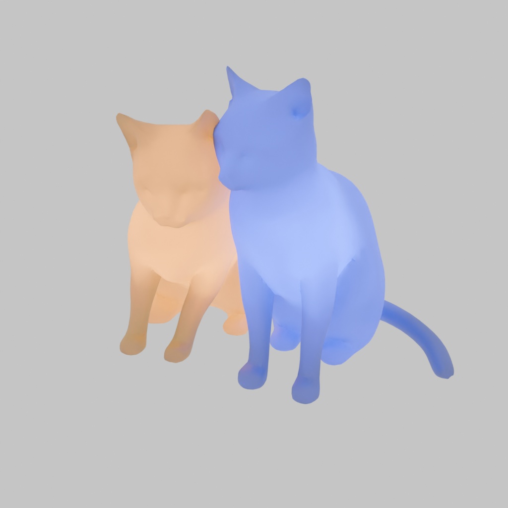 【Blender】 スリスリ猫の間接照明 Indirect lighting for rubbing cats