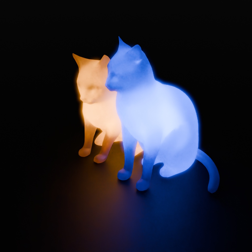 【Blender】 スリスリ猫の間接照明 Indirect lighting for rubbing cats