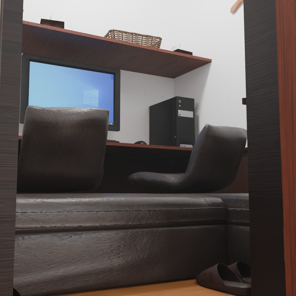 【Blender】 ネットカフェのペア室 Internet cafe pair room