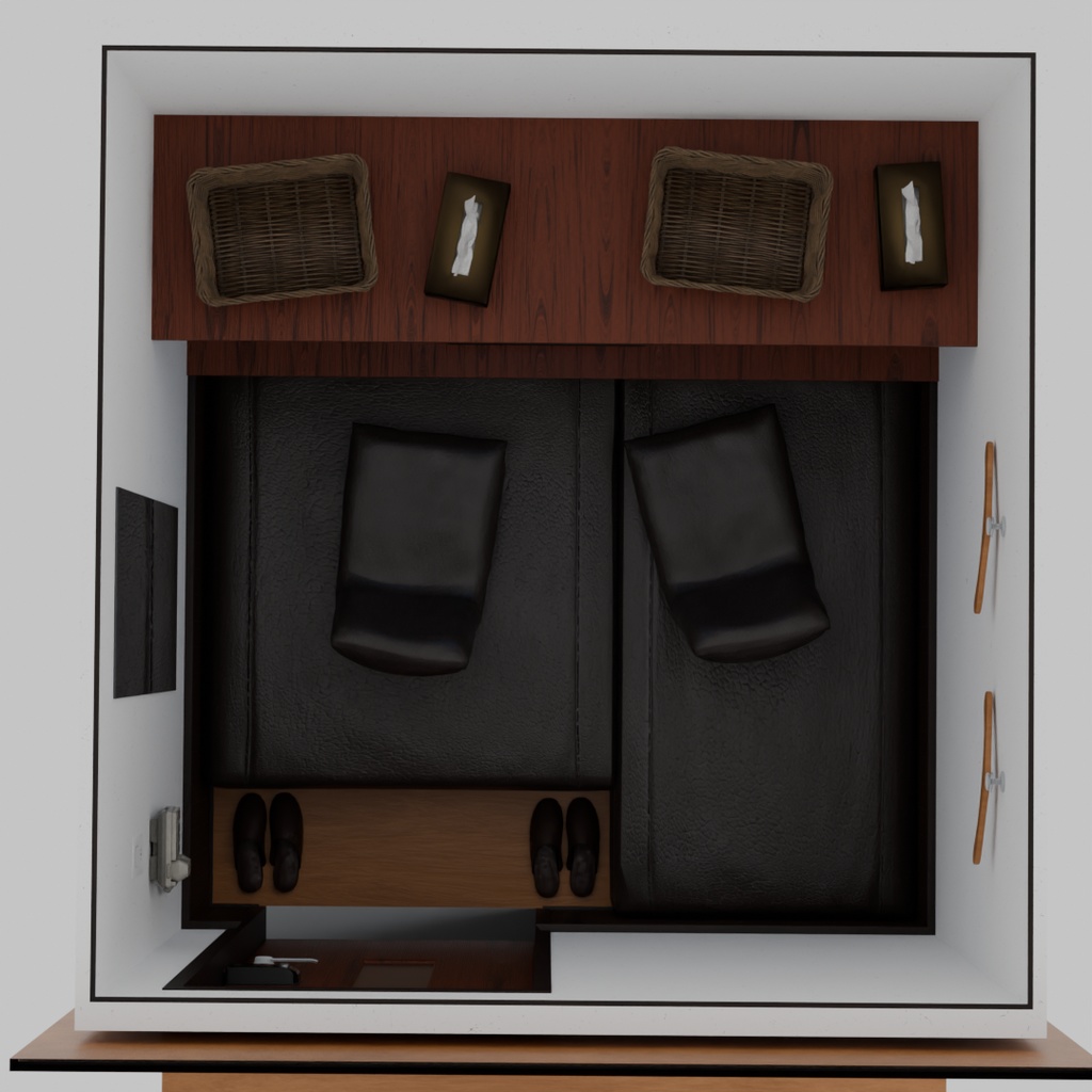 【Blender】 ネットカフェの個室とペア室セット Internet cafe private rooms and pair rooms set