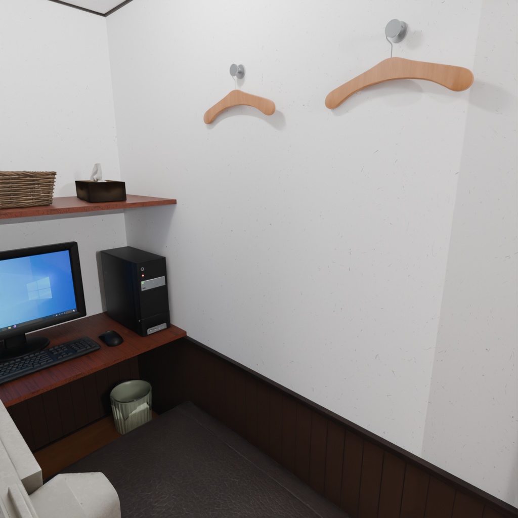 【Blender】 ネットカフェの個室とペア室セット Internet cafe private rooms and pair rooms set