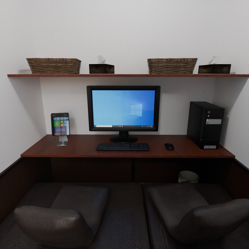 【Blender】 ネットカフェの個室とペア室セット Internet cafe private rooms and pair rooms set