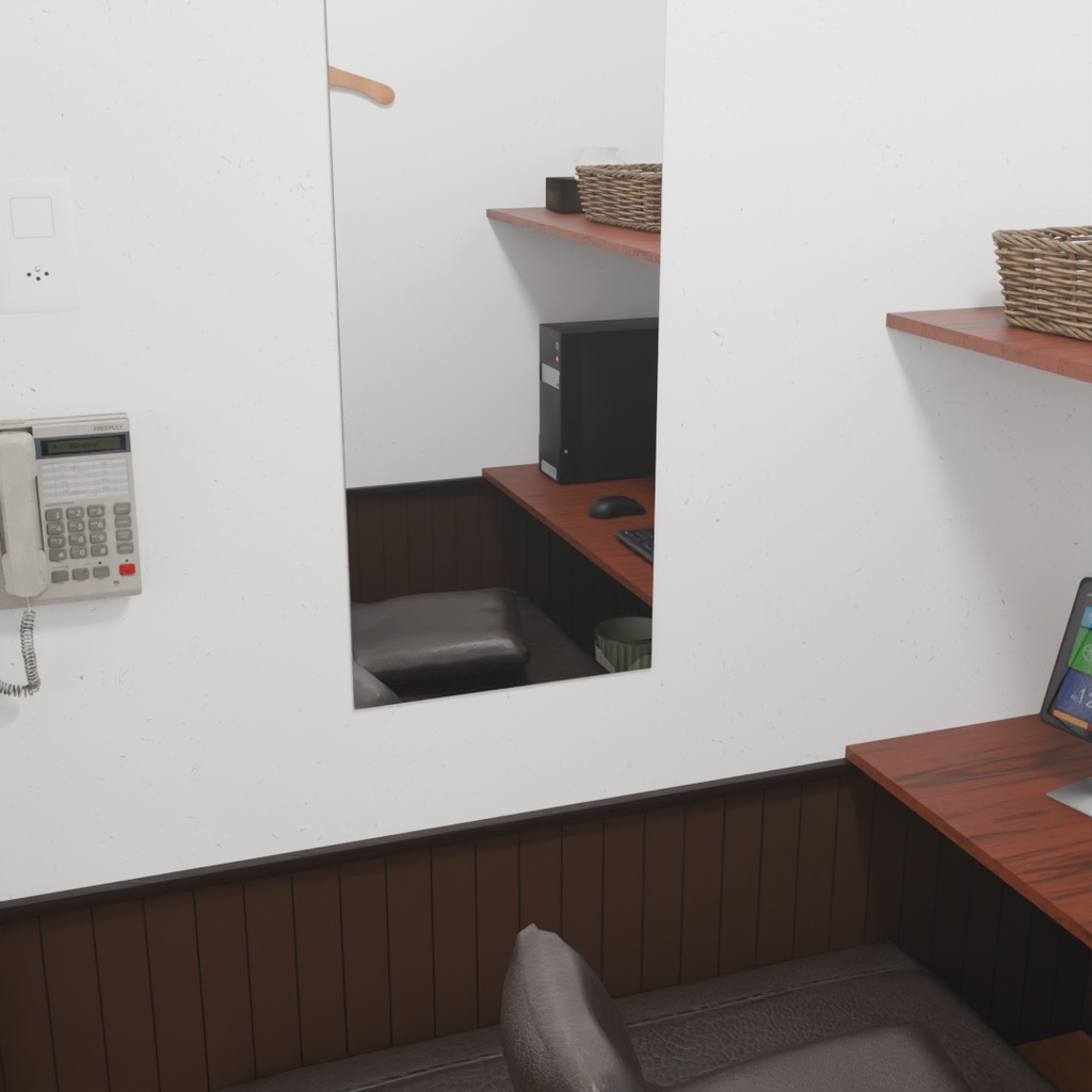 【Blender】 ネットカフェの個室とペア室セット Internet cafe private rooms and pair rooms set