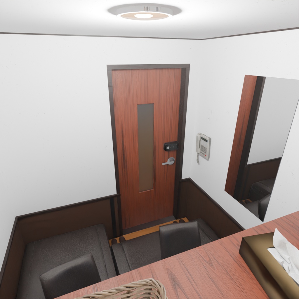 【Blender】 ネットカフェの個室とペア室セット Internet cafe private rooms and pair rooms set