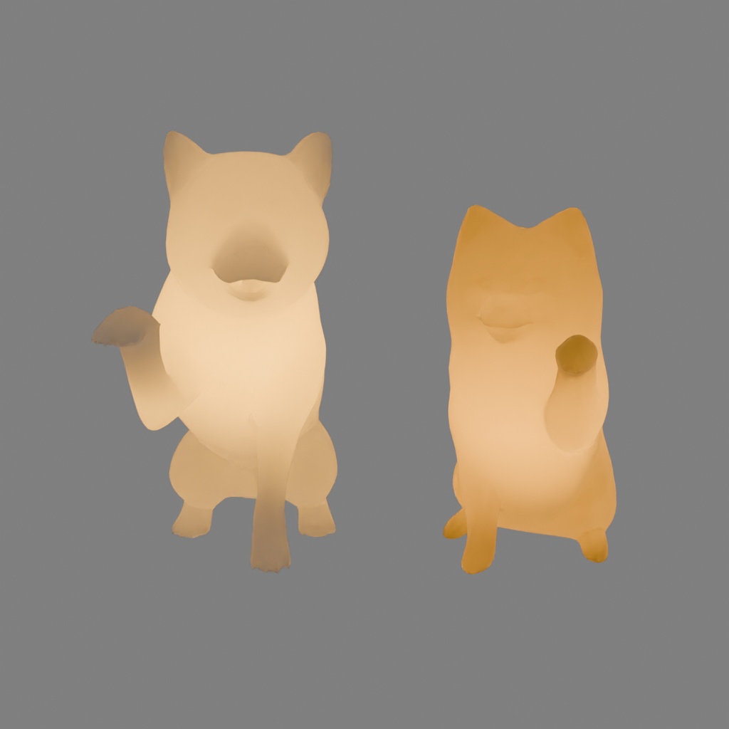 【Blender】 お手とおかわりする犬の間接照明 Indirect lighting for dogs that shake hands