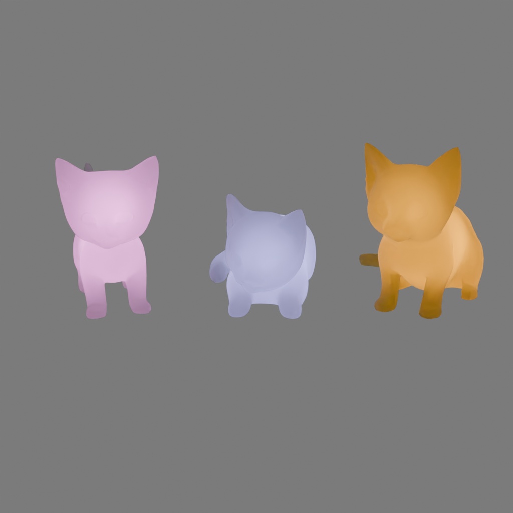 【Blender】 子猫の間接照明 Indirect lighting for kittens