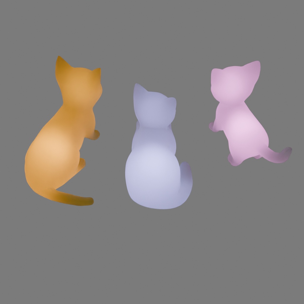 【Blender】 子猫の間接照明 Indirect lighting for kittens