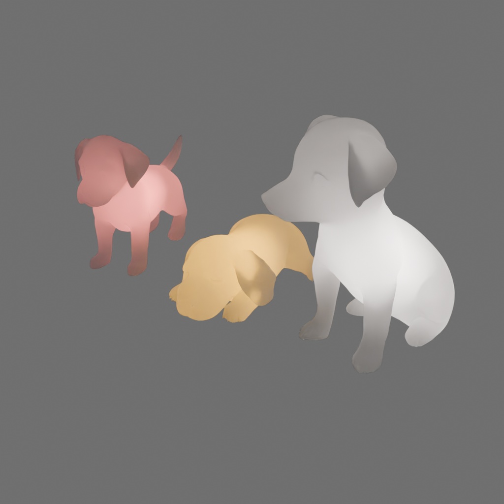 【Blender】 子犬の間接照明 Indirect lighting for puppies