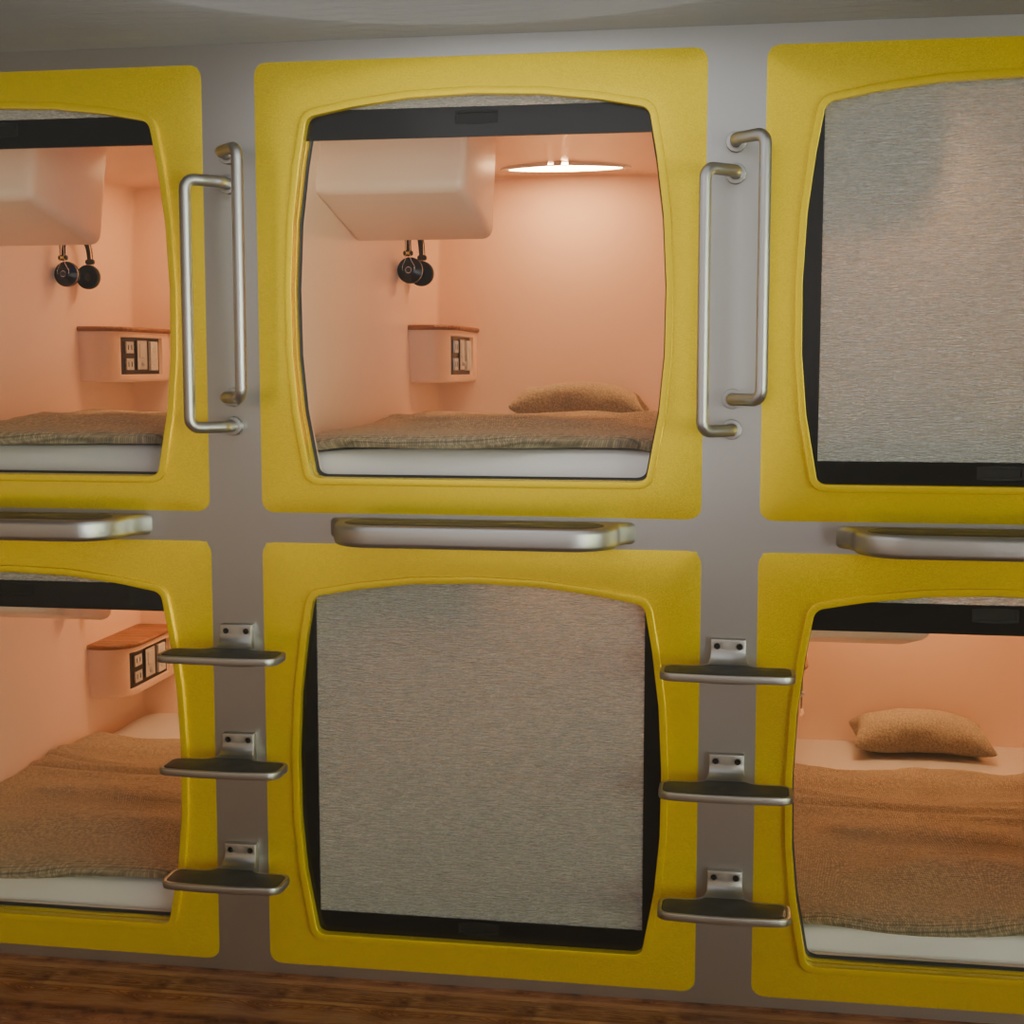 【Blender】 カプセルホテル capsule hotel