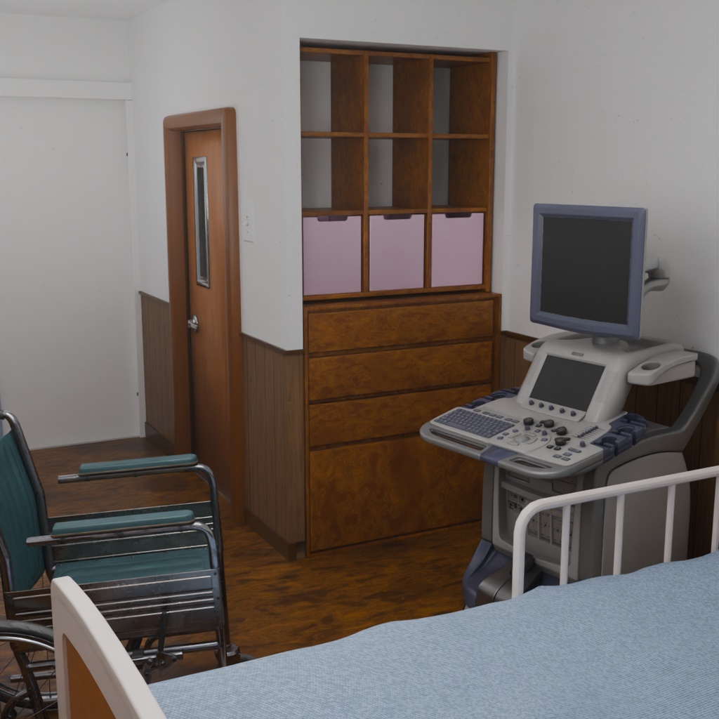 【Blender】 病院の個室 Private hospital room