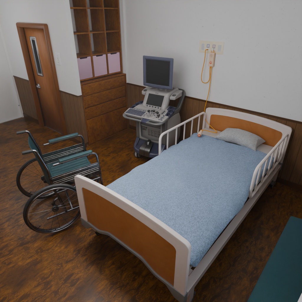 【Blender】 病院の個室 Private hospital room