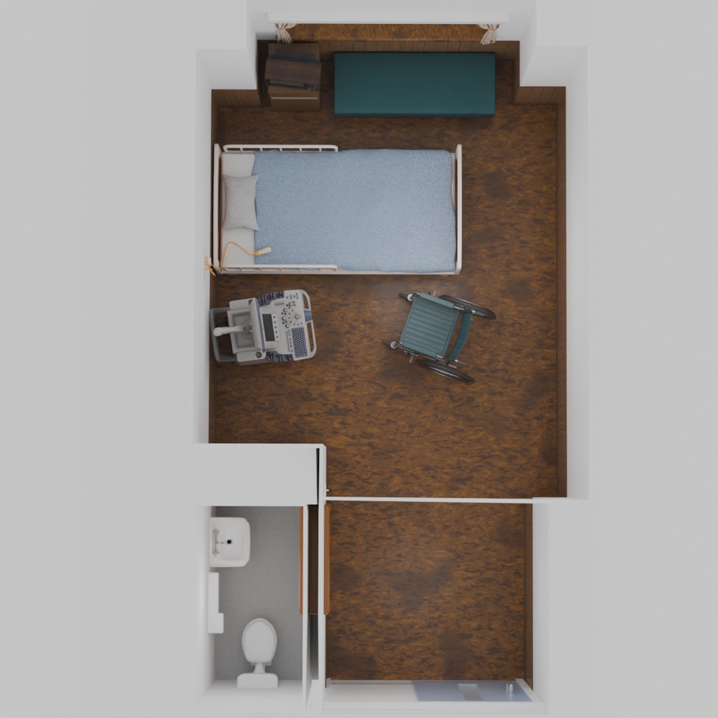 【Blender】 病院の個室 Private hospital room
