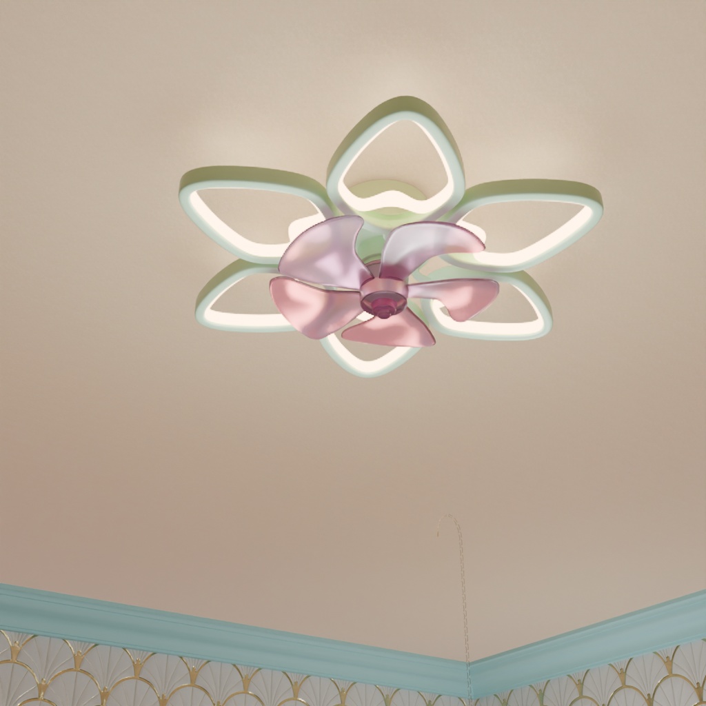 【Blender】 シーリングフラワーファンライト Ceiling Flower Fan Light
