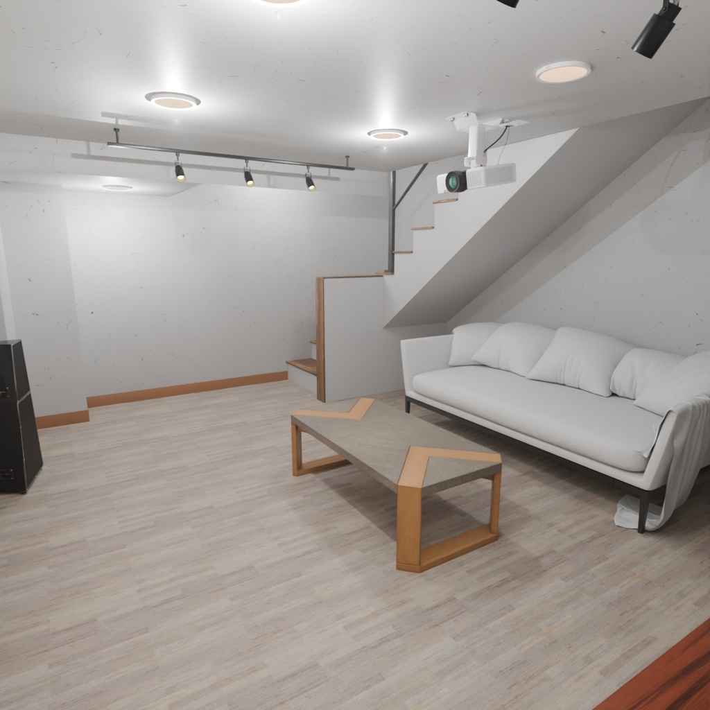 【Blender】 地下のシアタールーム Theater Room in the Basement