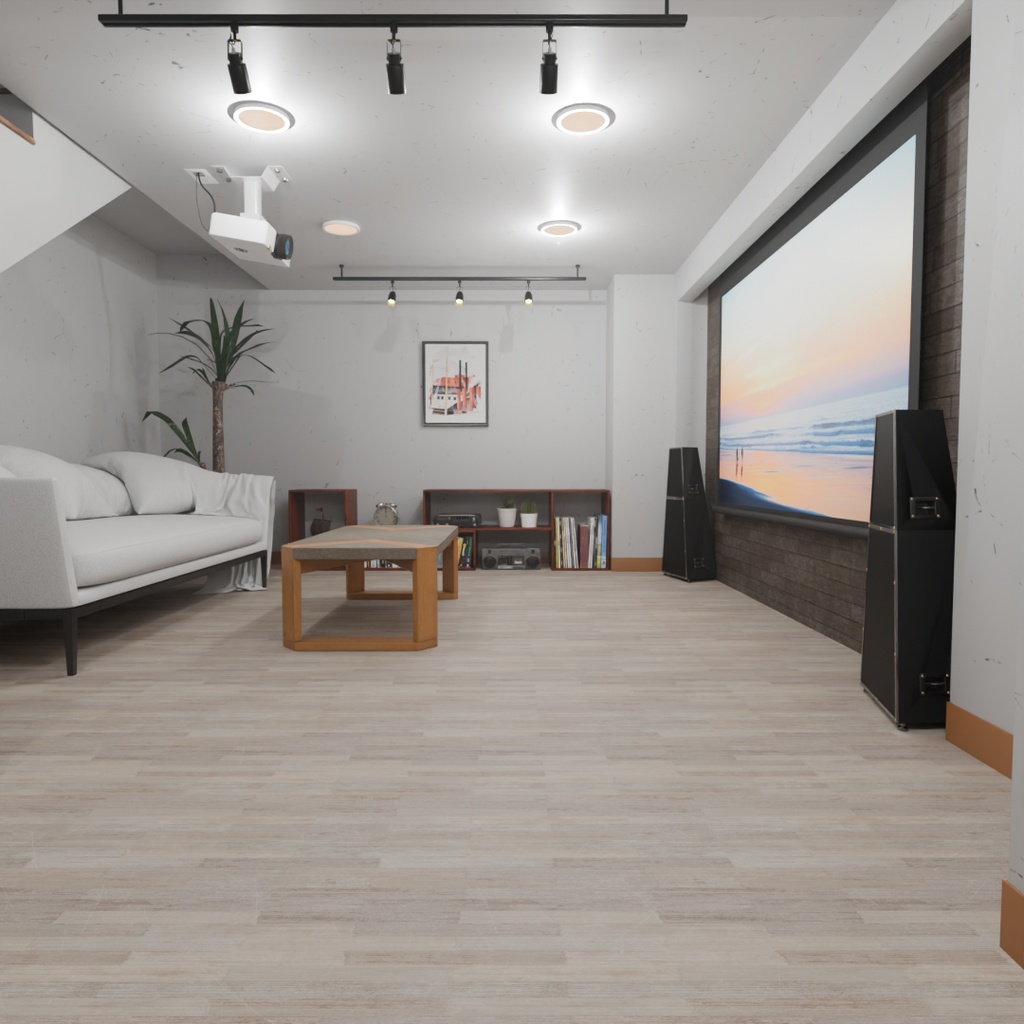 【Blender】 地下のシアタールーム Theater Room in the Basement