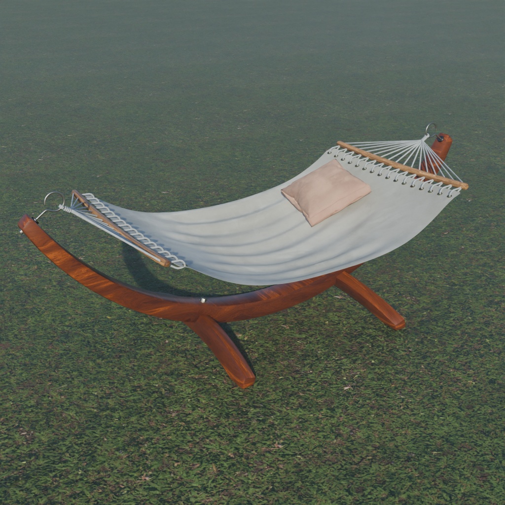 【Blender】 自立式木製ハンモック Freestanding Wooden Hammock