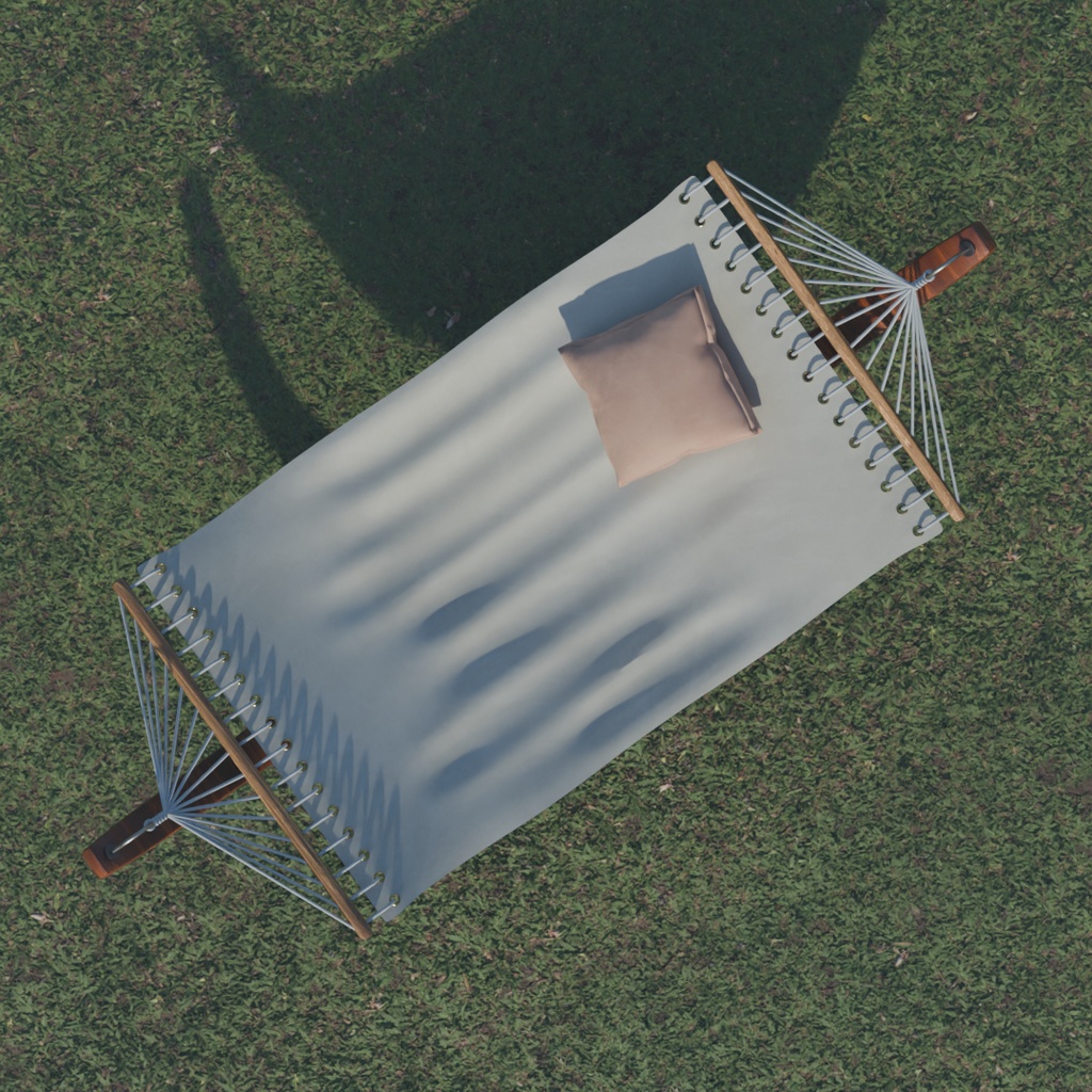 【Blender】 自立式木製ハンモック Freestanding Wooden Hammock