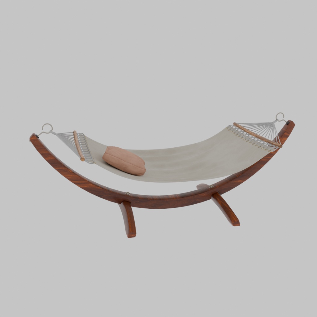 【Blender】 自立式木製ハンモック Freestanding Wooden Hammock