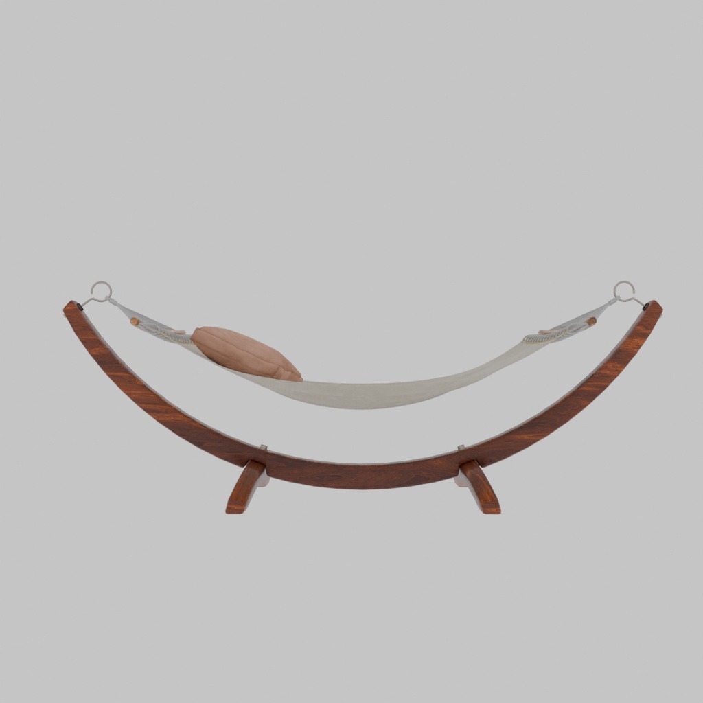 【Blender】 自立式木製ハンモック Freestanding Wooden Hammock