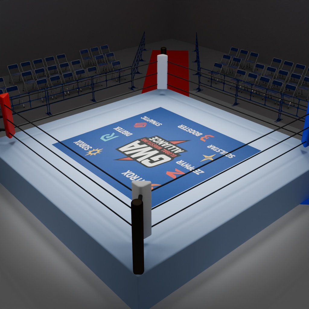 【Blender】 プロレスのリング Pro wrestling ring